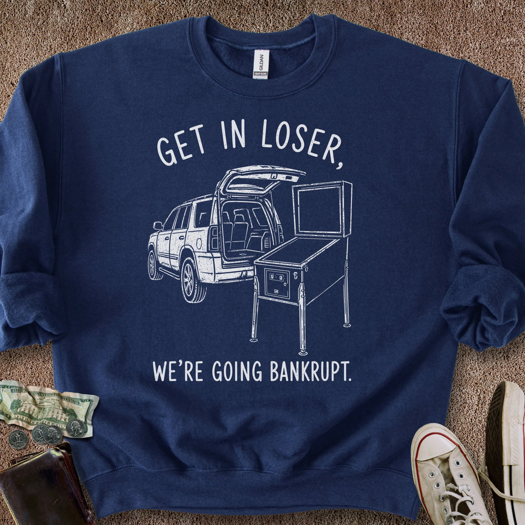 Printify Sweatshirt S / Navy Going Bankrupt Sweatshirt