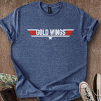 Printify T-Shirt Heather Navy / M Gold Wings T-Shirt