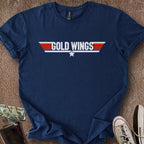Printify T-Shirt Navy / M Gold Wings T-Shirt