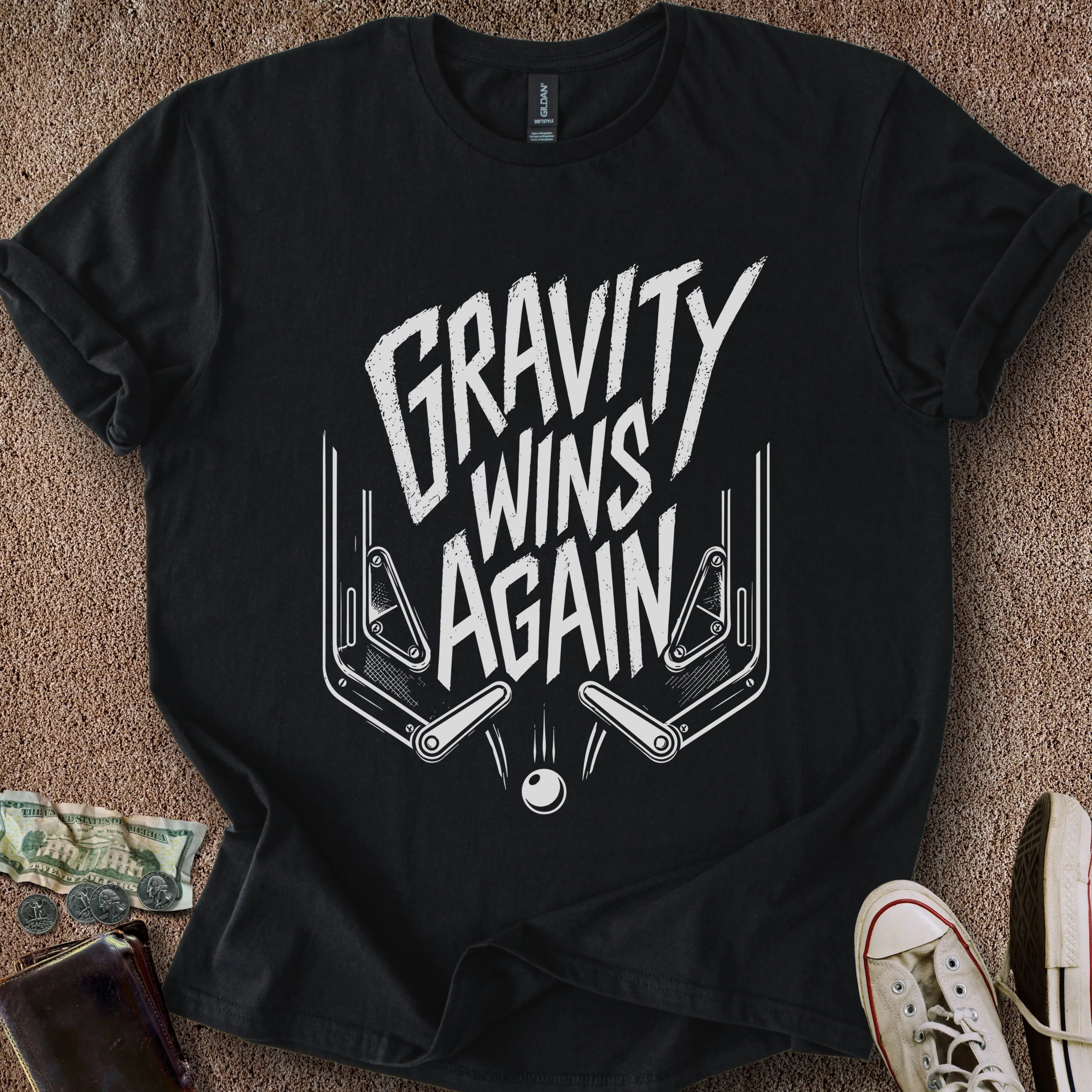Printify T-Shirt Black / S Gravity Wins Again T-Shirt
