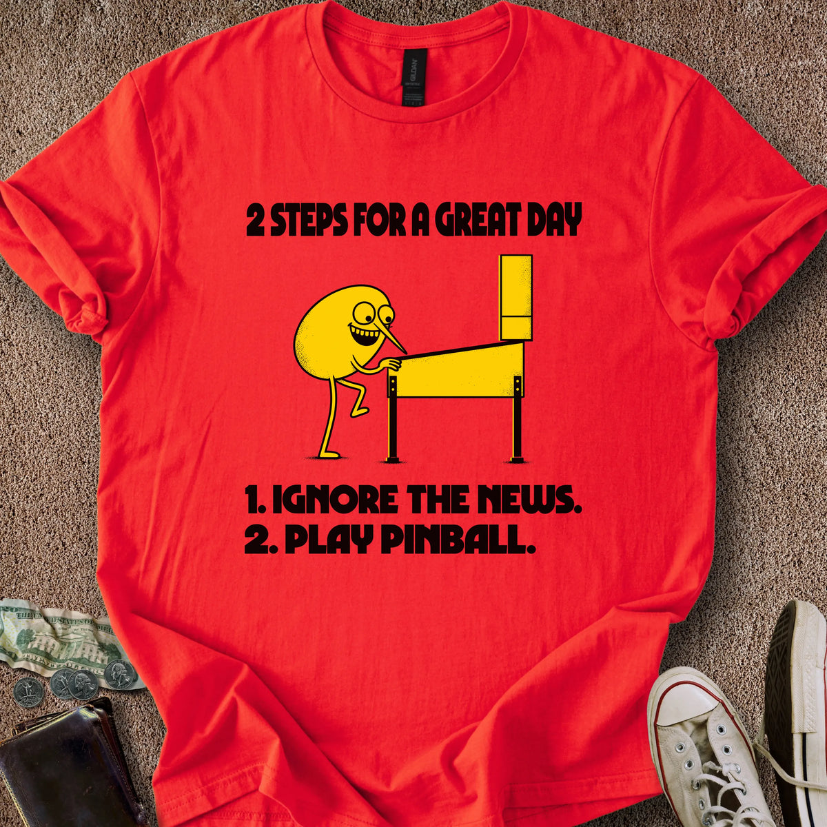 Printify T-Shirt Red / S Great Day List T-Shirt