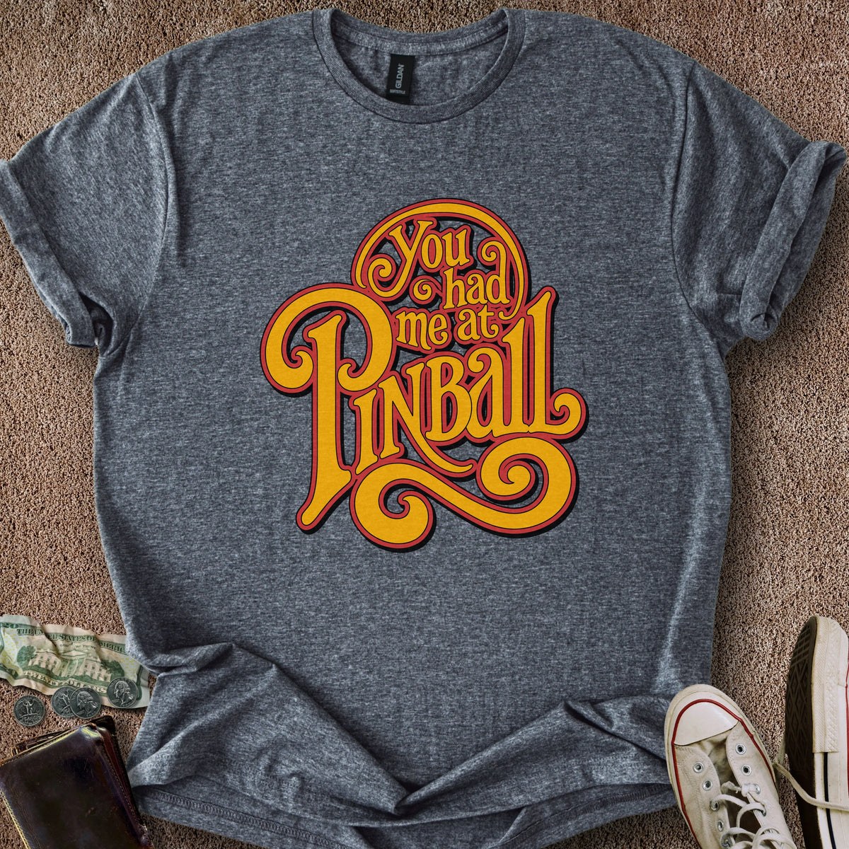 Printify T-Shirt Dark Heather / S Had Me At Pinball T-Shirt