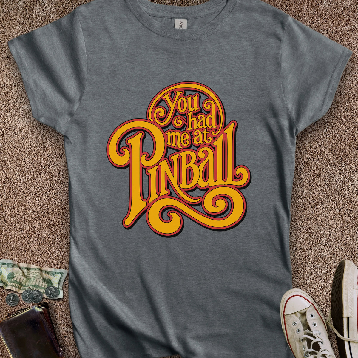 Printify T-Shirt S / Dark Heather Had Me At Pinball Women's T-Shirt