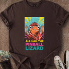 Printify T-Shirt Dark Chocolate / M Hail Pinball Lizard T-Shirt