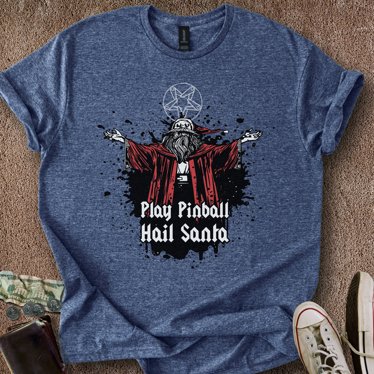 Printify T-Shirt Heather Navy / S Hail Santa T-Shirt
