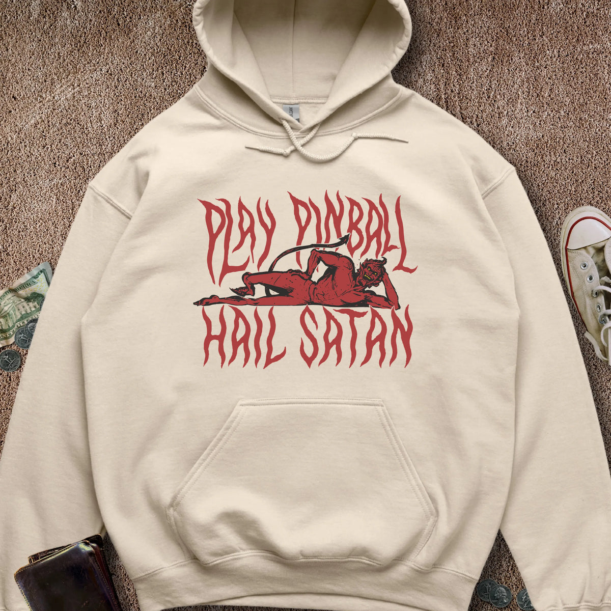 Printify Hoodie Sand / S Hail Satan Hoodie