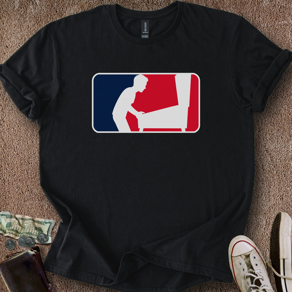Printify T-Shirt Black / S Hatless Pinball Sports Logo T-Shirt
