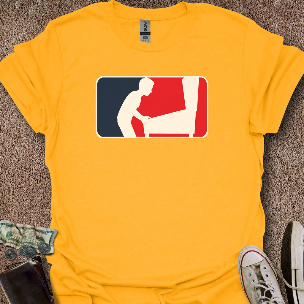 Printify T-Shirt Gold / S Hatless Pinball Sports Logo T-Shirt