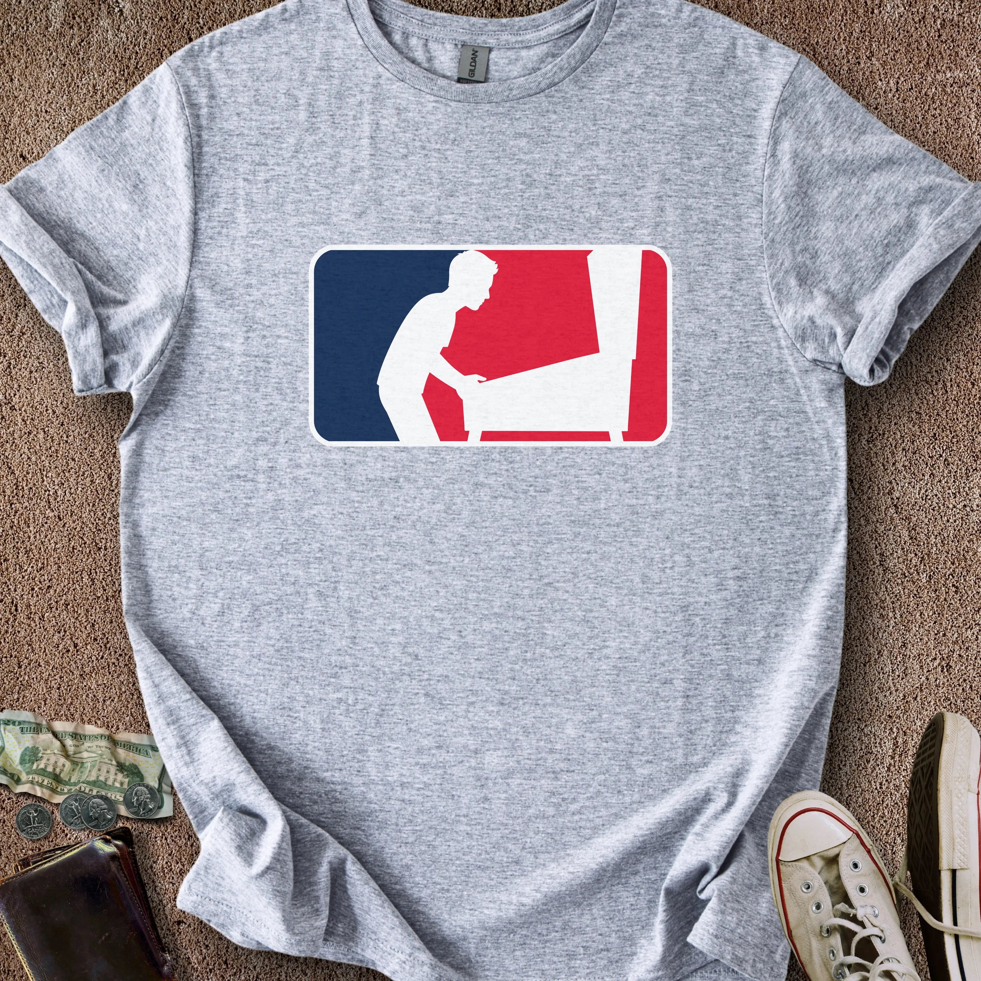 Printify T-Shirt Sport Grey / S Hatless Pinball Sports Logo T-Shirt