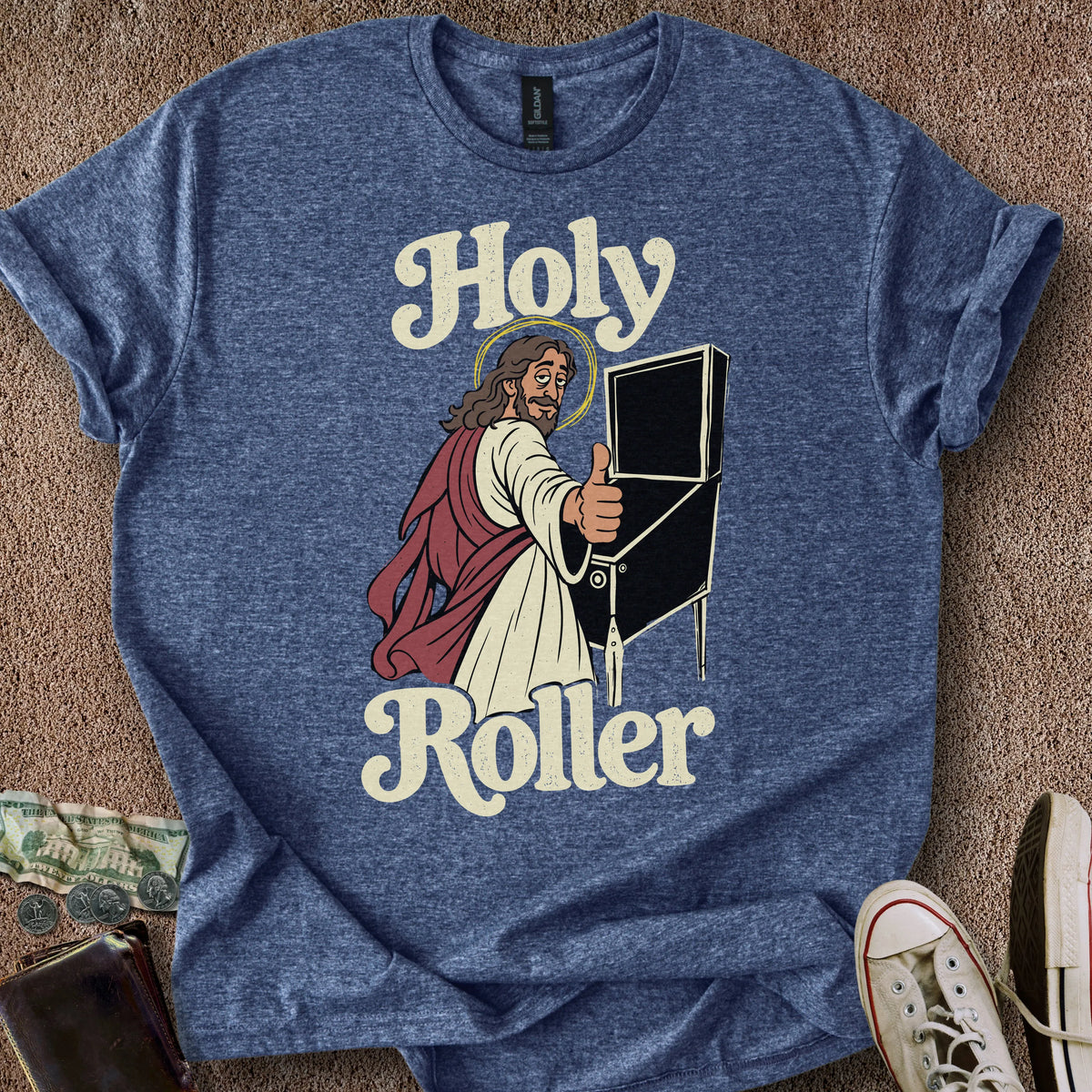 Printify T-Shirt Heather Navy / S Holy Roller T-Shirt