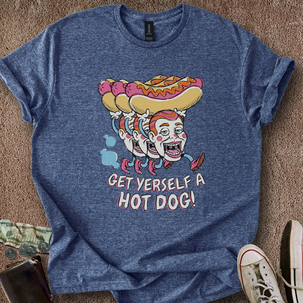 Printify T-Shirt Heather Navy / S Hot Dog Pals T-Shirt
