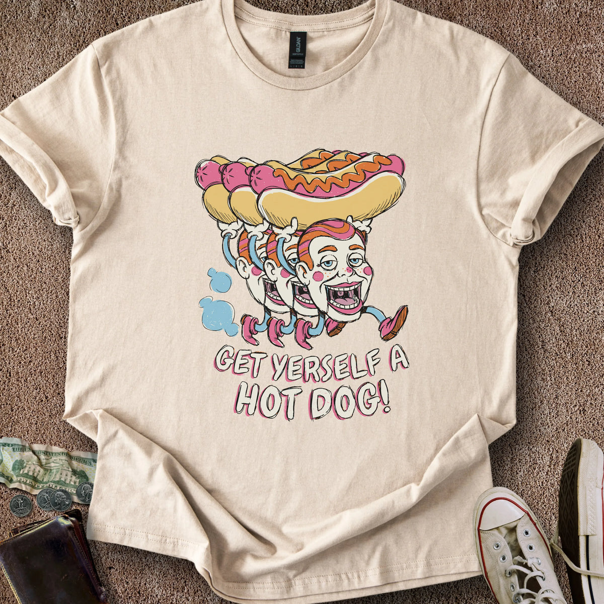 Printify T-Shirt Sand / S Hot Dog Pals T-Shirt