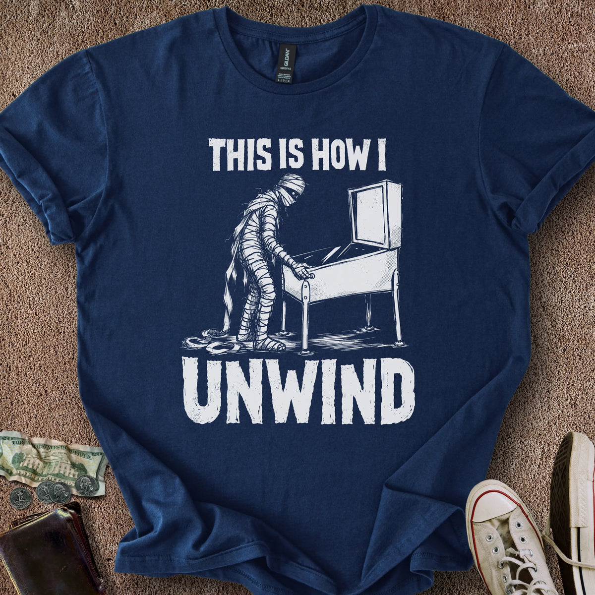 Printify T-Shirt Navy / S How I Unwind T-Shirt