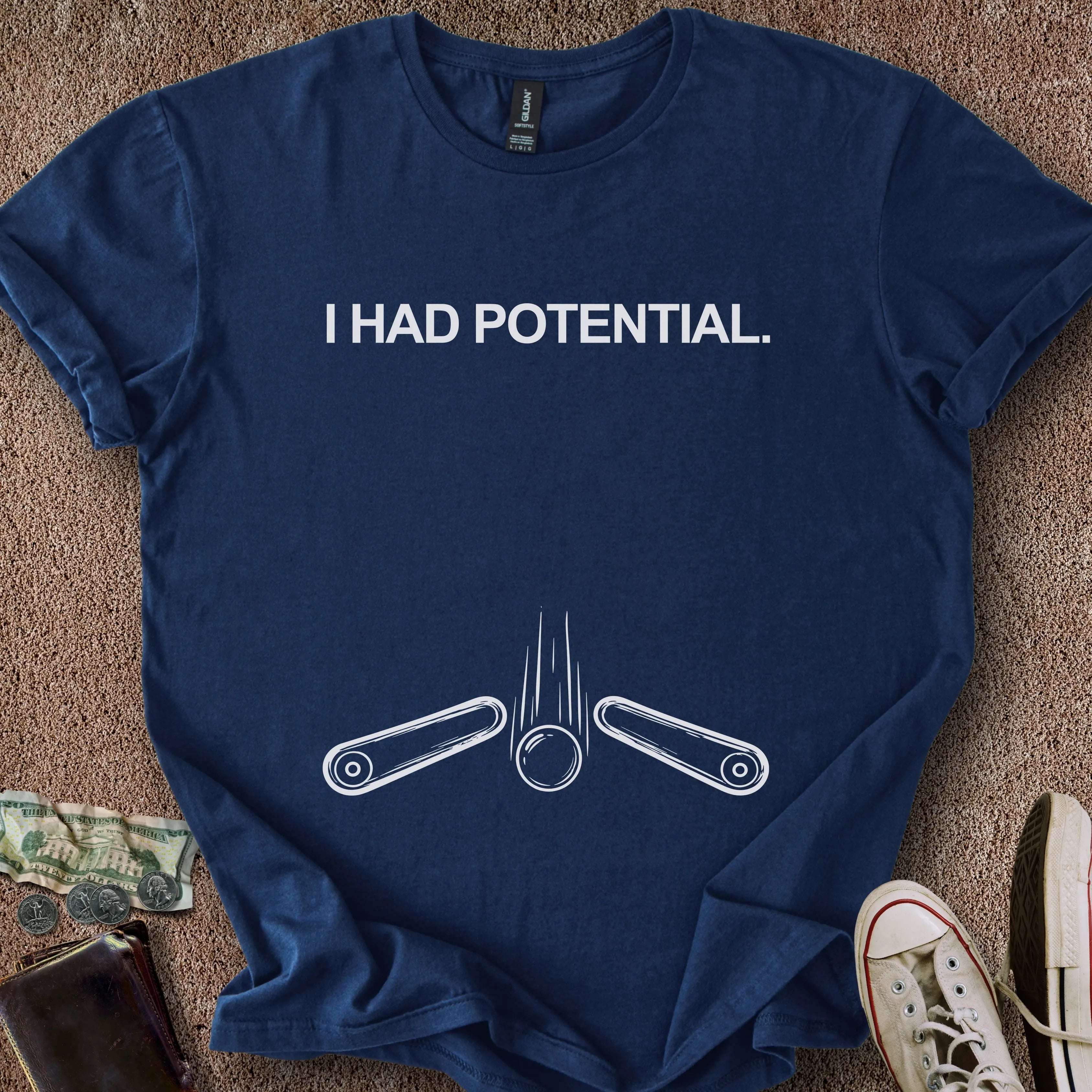 Printify T-Shirt Navy / S I Had Potential T-Shirt