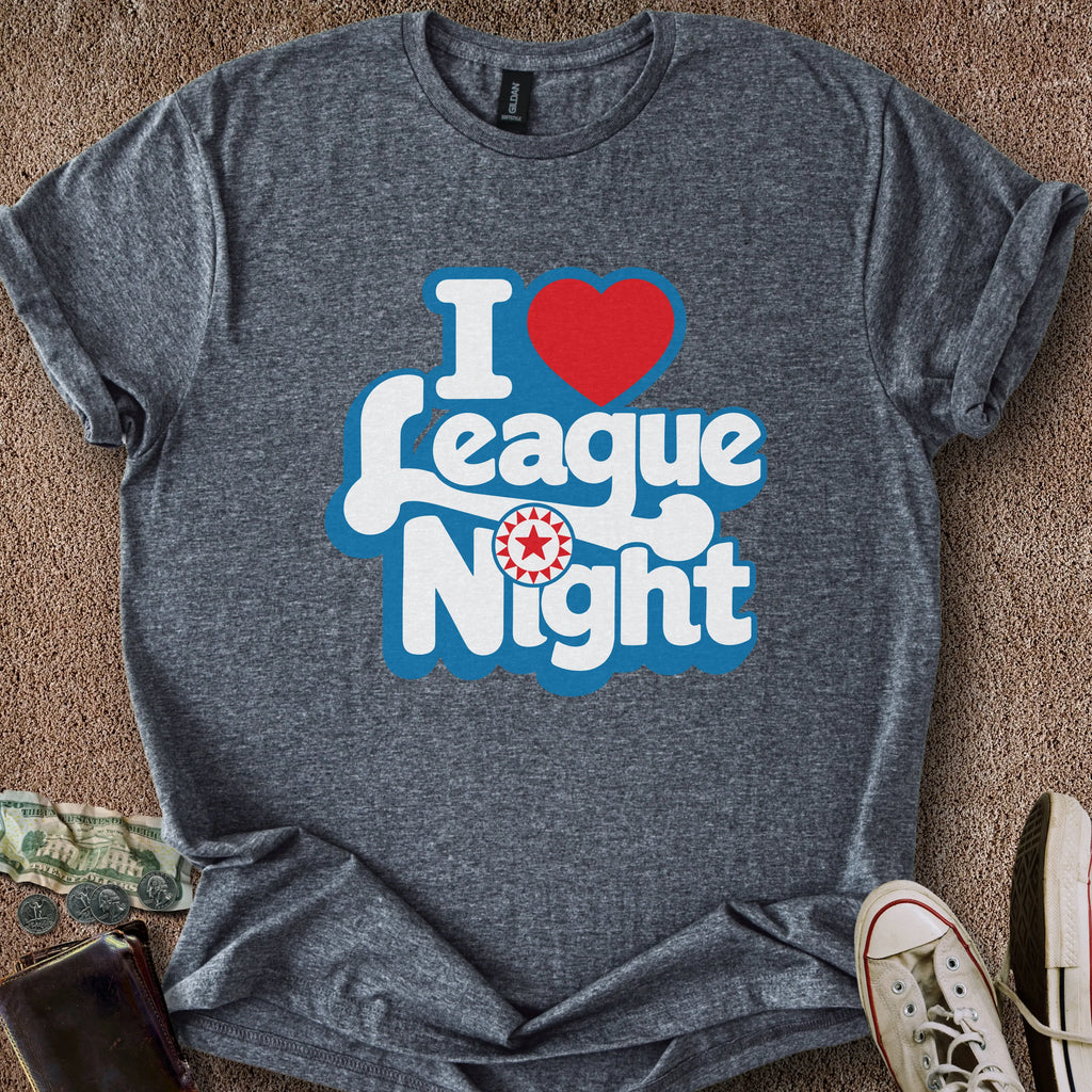 Printify T-Shirt Dark Heather / S I ❤️ League Night T-Shirt