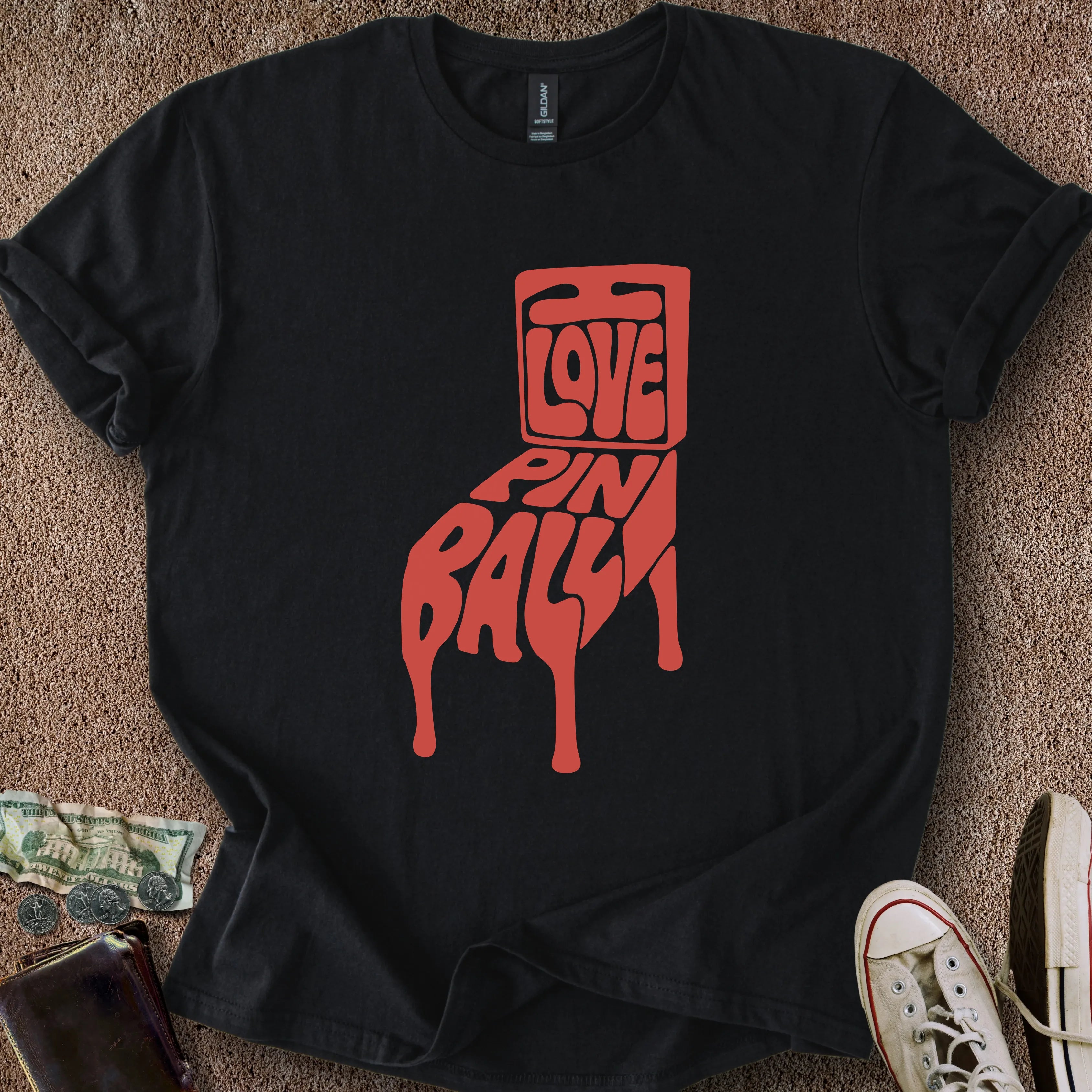 Printify T-Shirt Black / S I Love Pinball T-Shirt