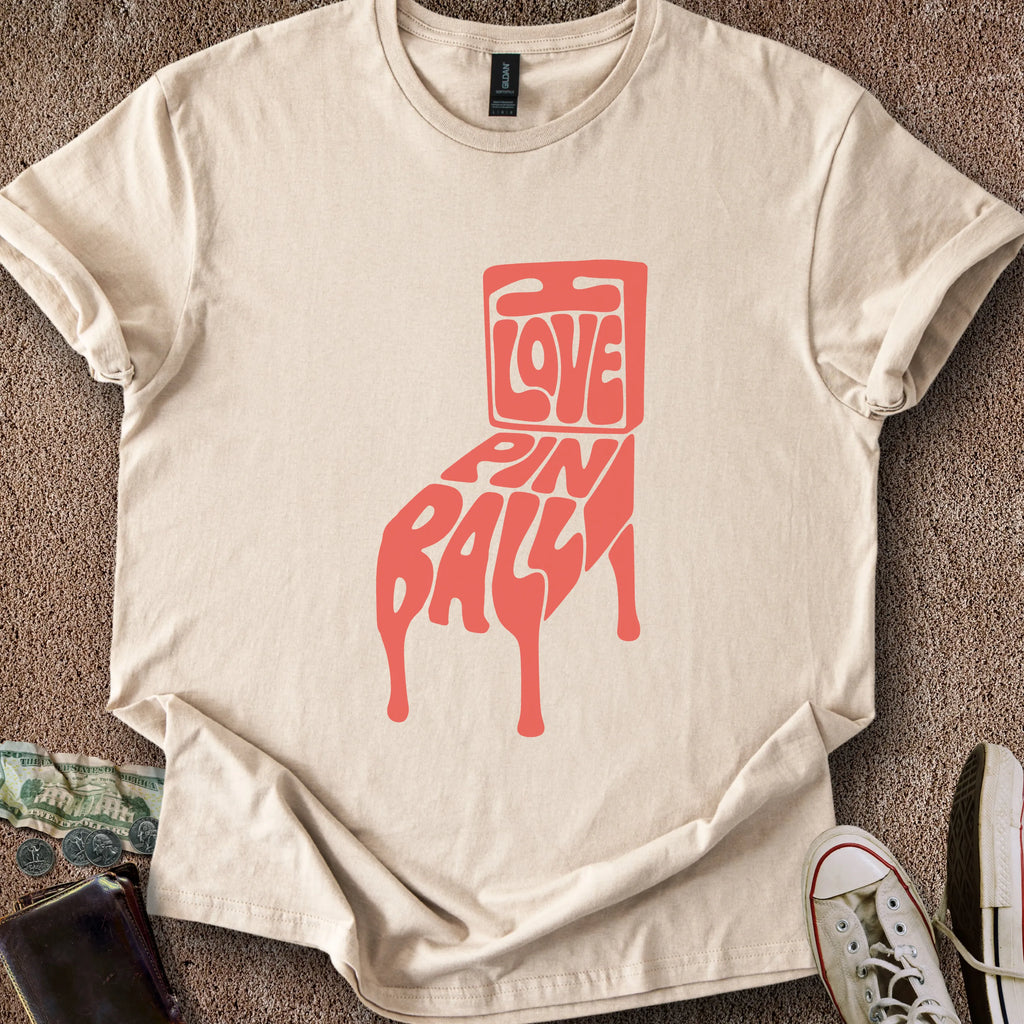 Printify T-Shirt Sand / S I Love Pinball T-Shirt