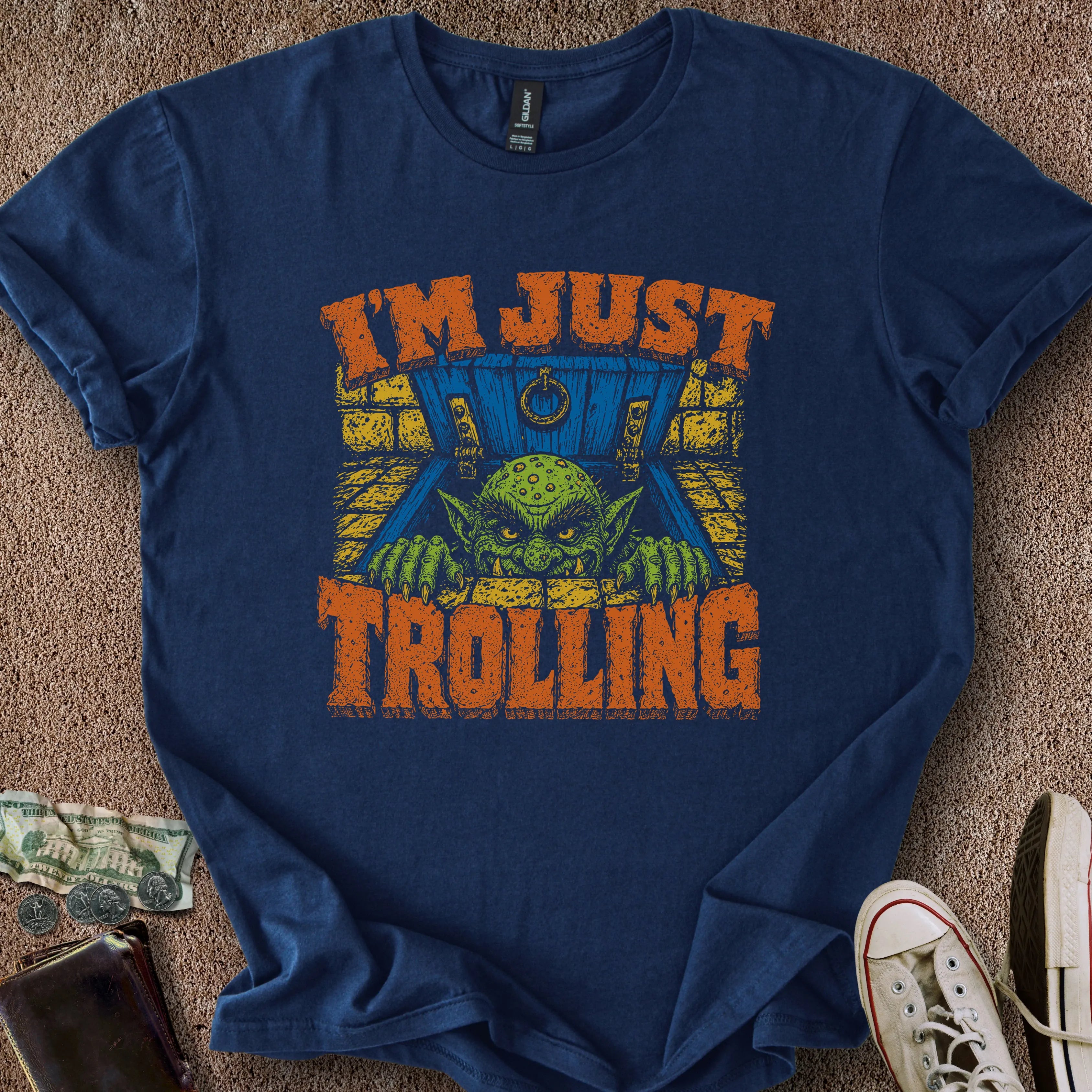 Printify T-Shirt Navy / S I'm Just Trolling T-Shirt