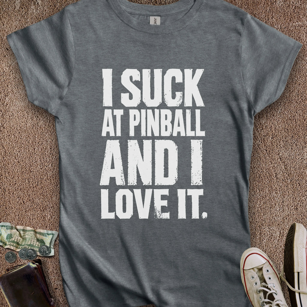 Printify T-Shirt S / Dark Heather I Suck at Pinball Women's T-Shirt