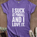 Printify T-Shirt S / Heather Purple I Suck at Pinball Women's T-Shirt