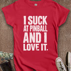 Printify T-Shirt S / Red I Suck at Pinball Women's T-Shirt