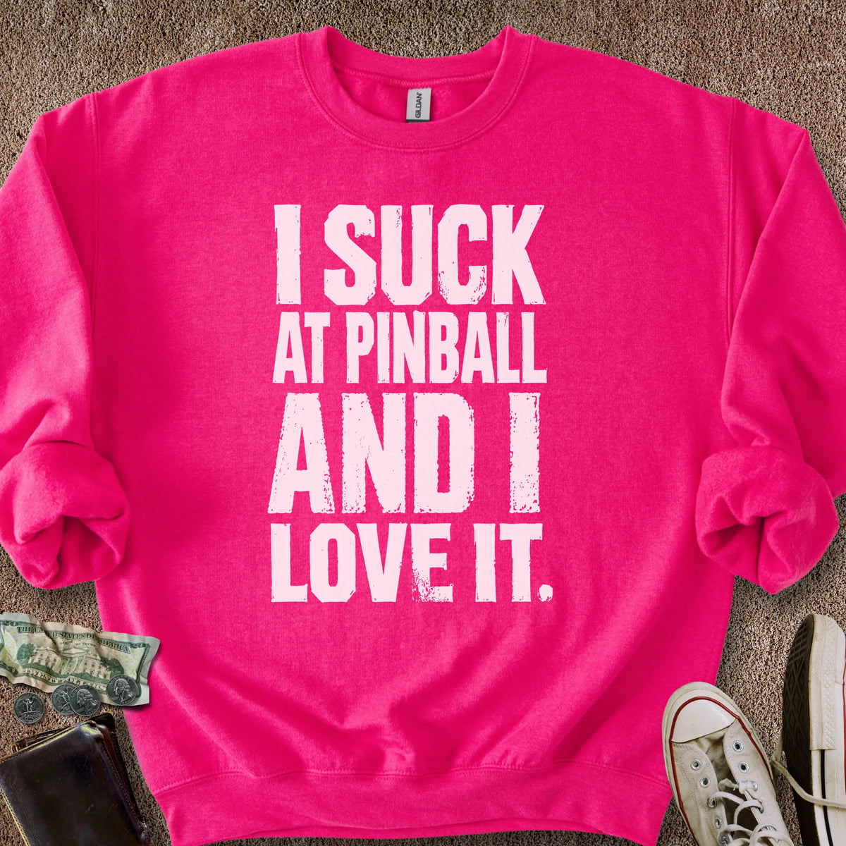 Printify Sweatshirt S / Heliconia I Suck @Pinball Sweatshirt