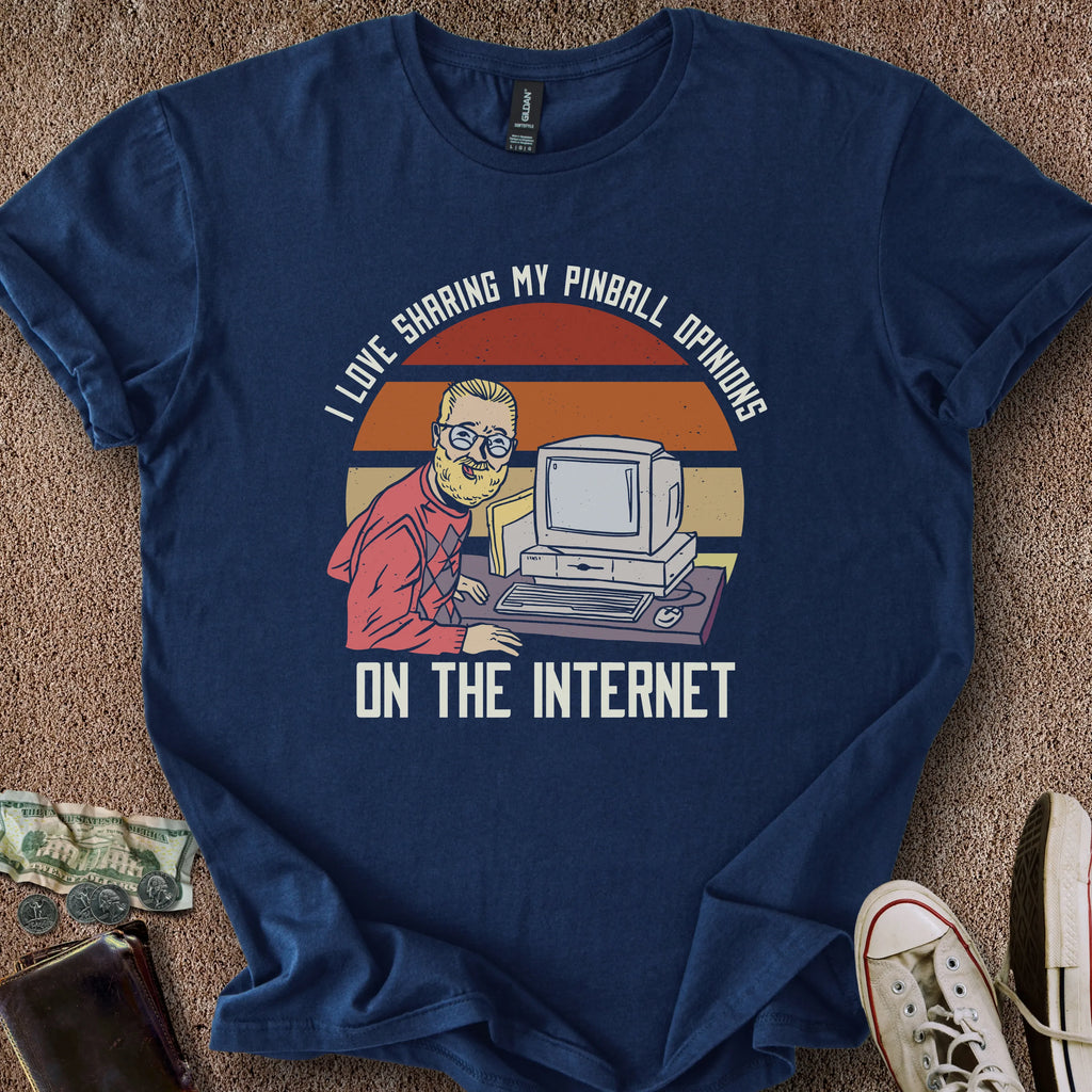 Printify T-Shirt Navy / S Internet Pinball Opinons T-Shirt