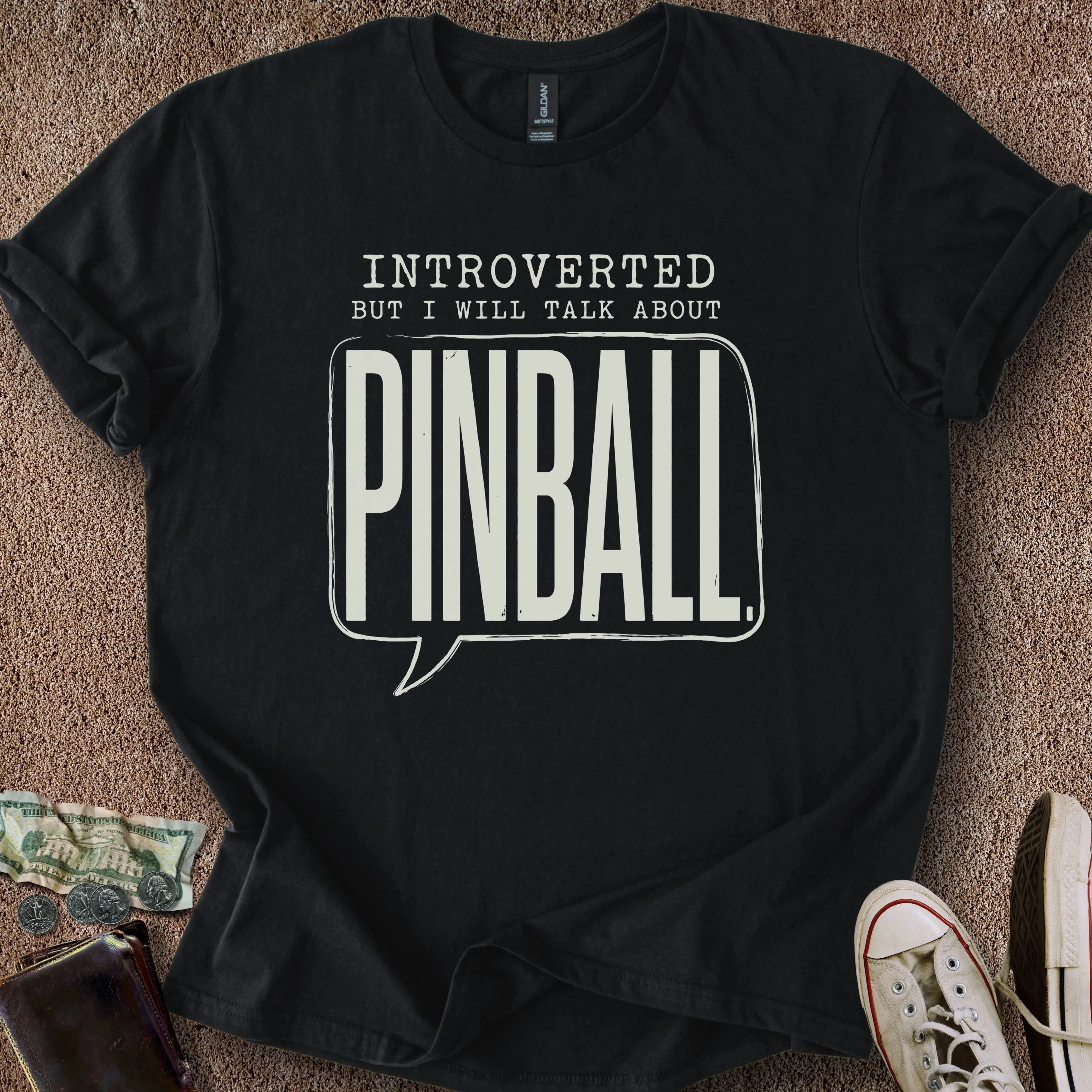Printify T-Shirt Black / S Introverted Pinball T-Shirt