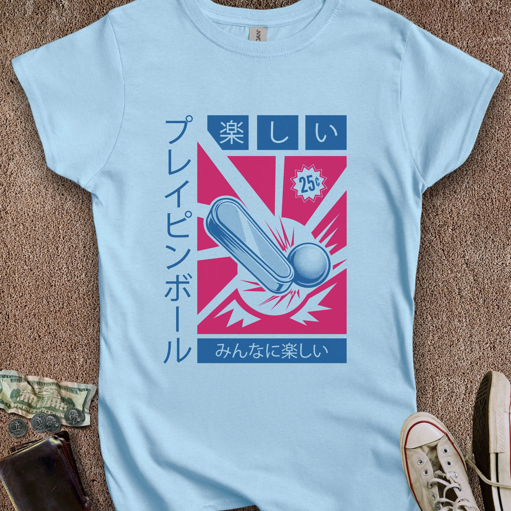 Printify T-Shirt S / Light Blue Japanese Pinball Women's T-Shirt