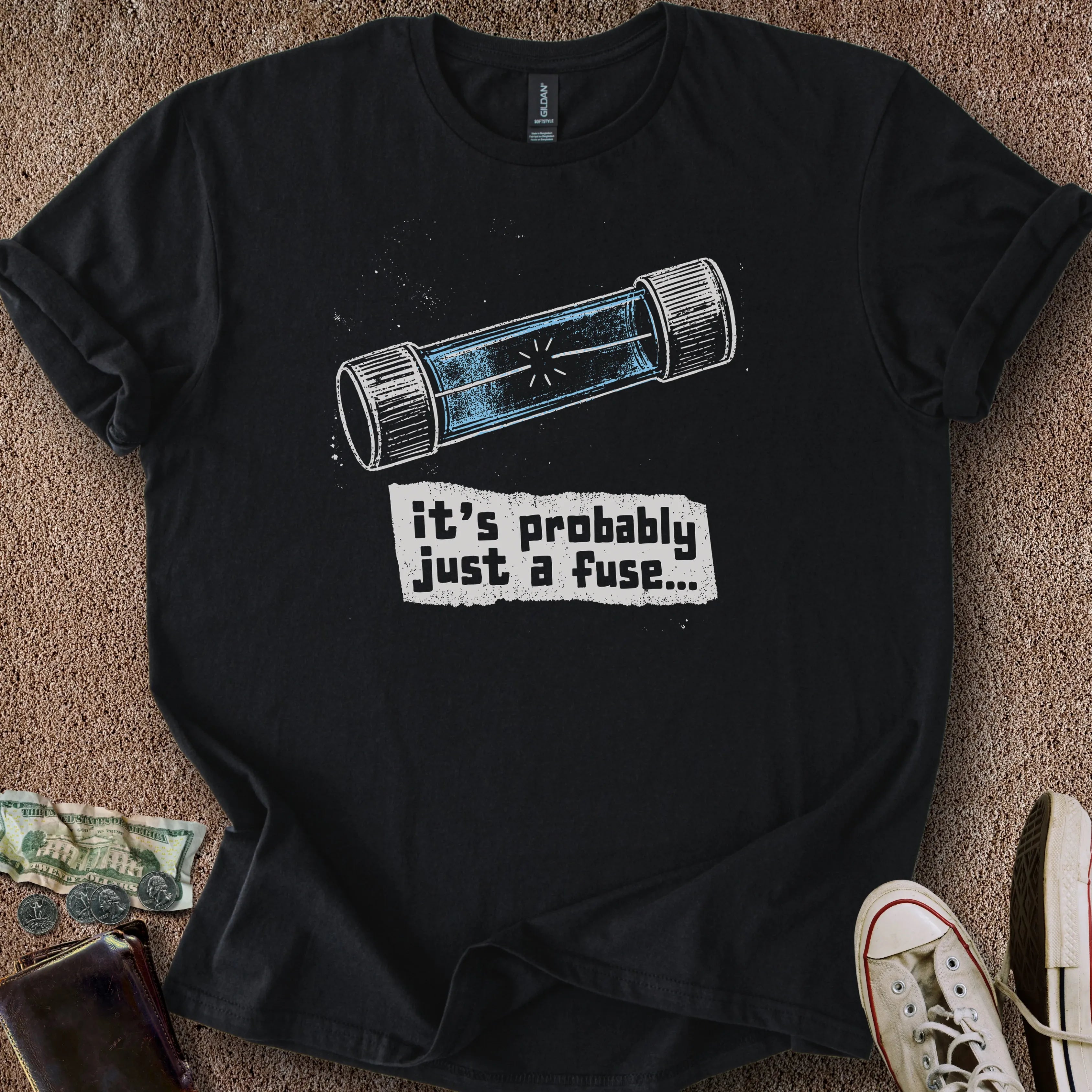 Printify T-Shirt Black / S Just a Fuse T-Shirt