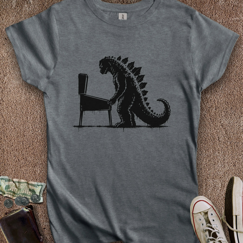 Printify T-Shirt S / Dark Heather Kaiju Playing Pinball Women's T-Shirt