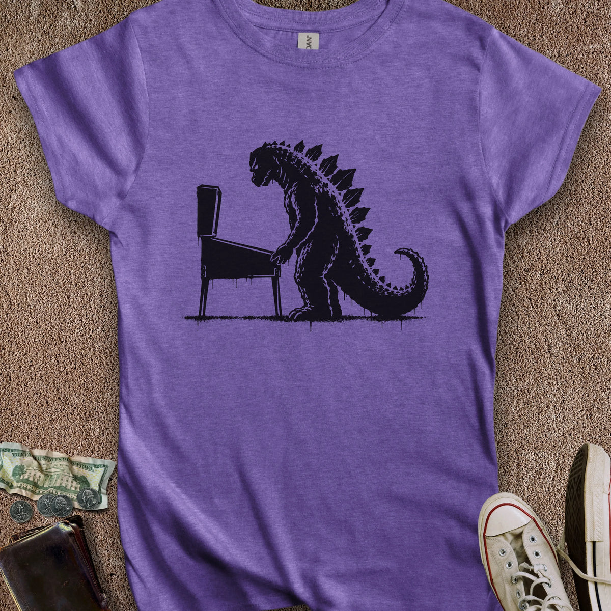 Printify T-Shirt S / Heather Purple Kaiju Playing Pinball Women's T-Shirt