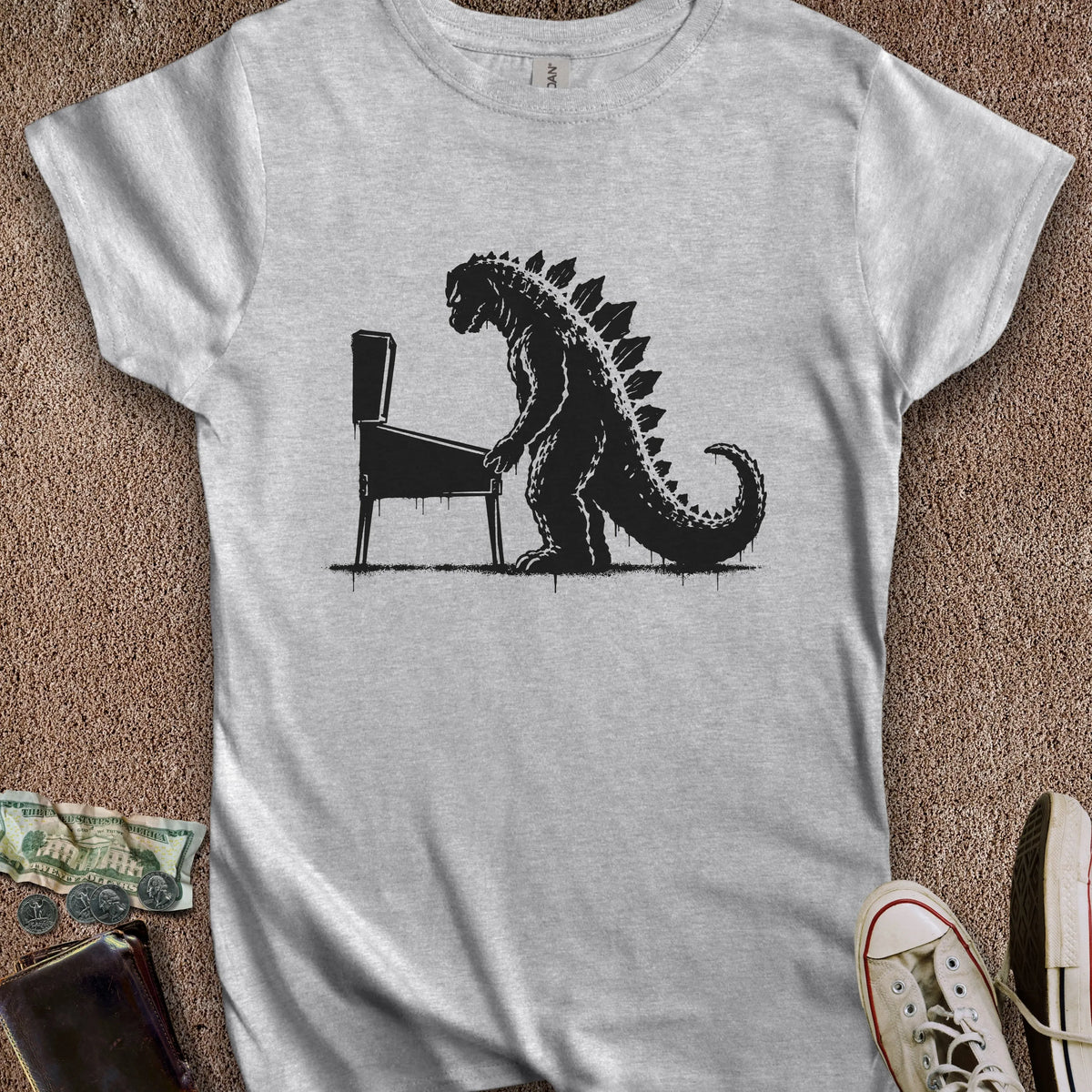 Printify T-Shirt S / Sport Grey Kaiju Playing Pinball Women's T-Shirt