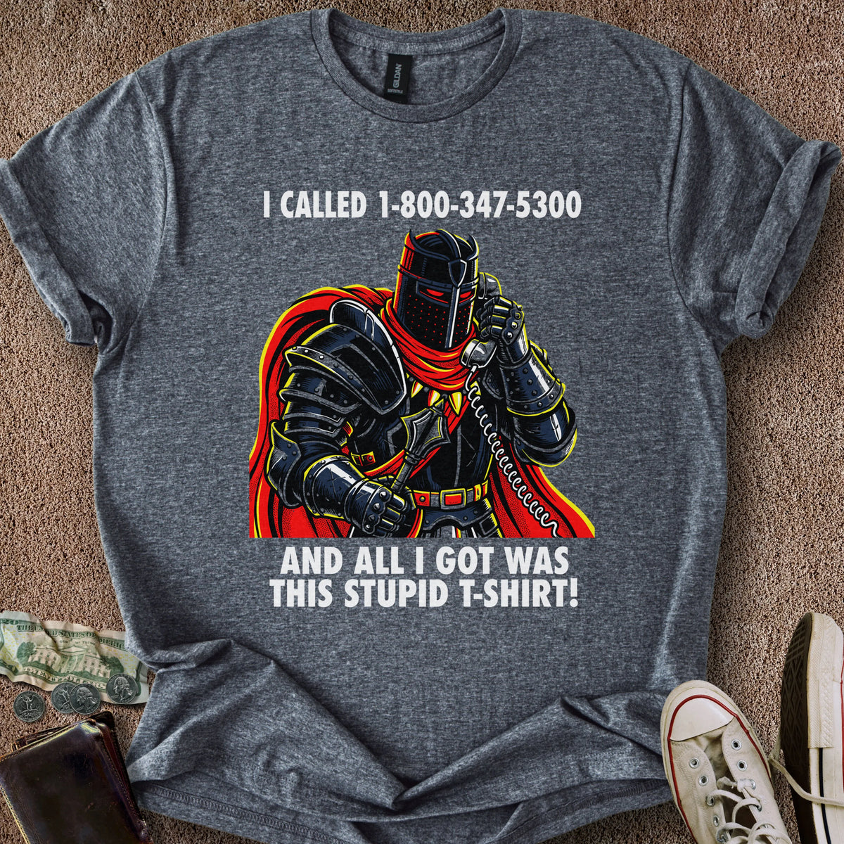 Printify T-Shirt S / Dark Heather Knight Caller T-Shirt