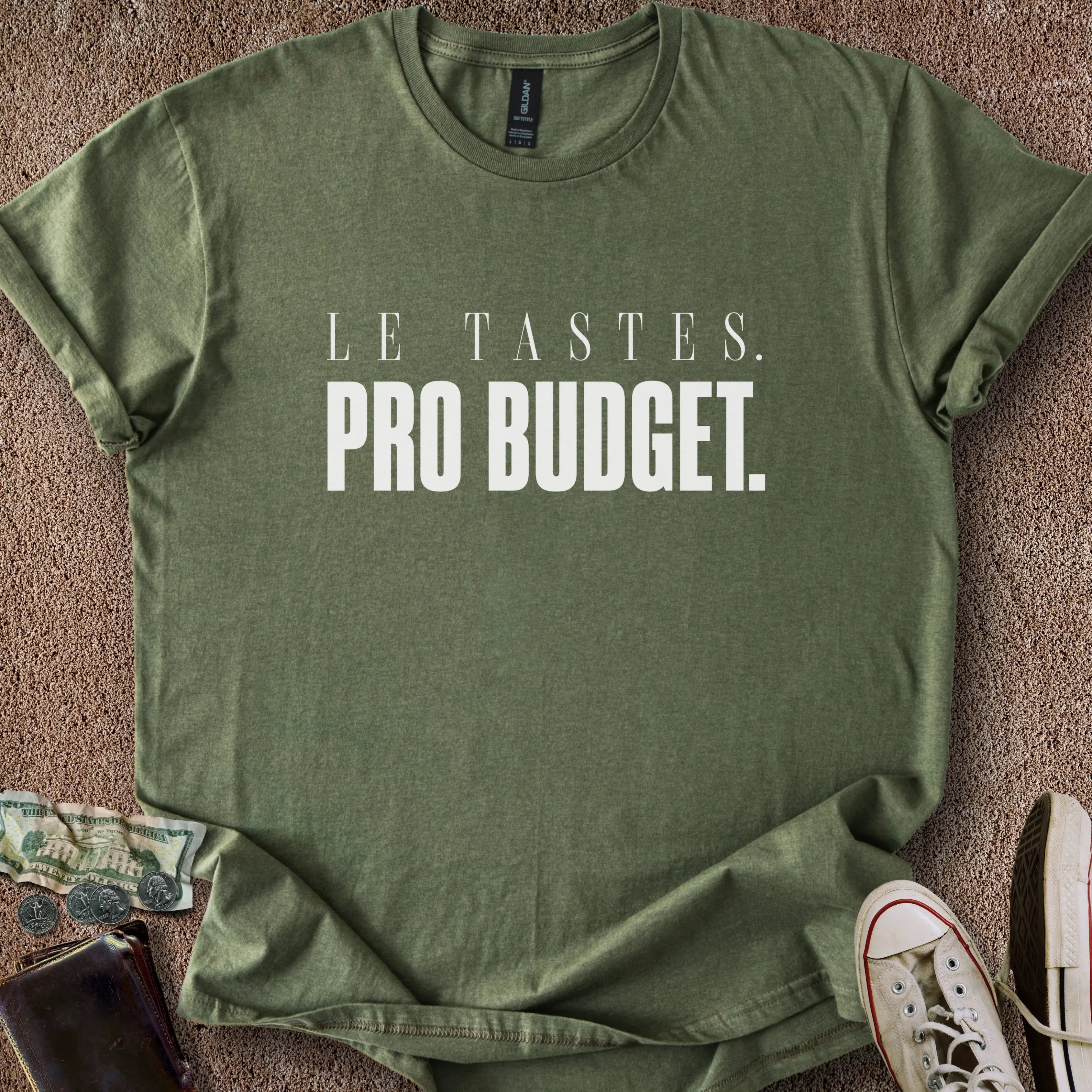 Printify T-Shirt Military Green / S LE Tastes & Pro Budget T-Shirt