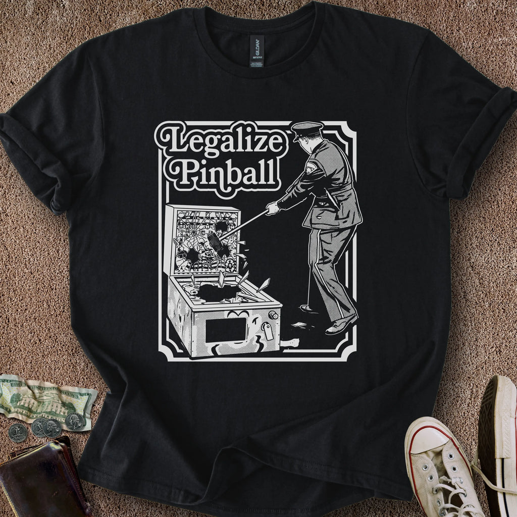 Printify T-Shirt Black / S Legalize Pinball T-Shirt