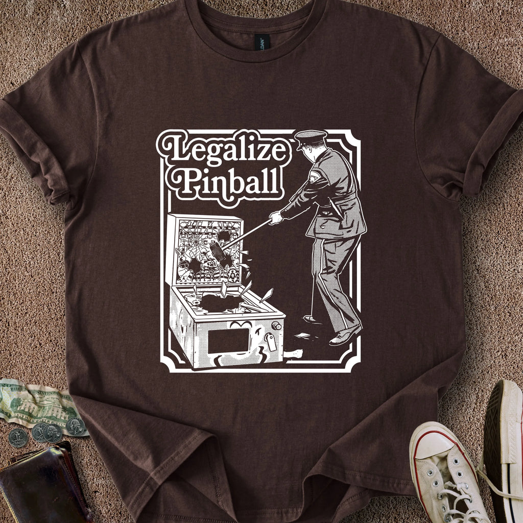 Printify T-Shirt Dark Chocolate / S Legalize Pinball T-Shirt