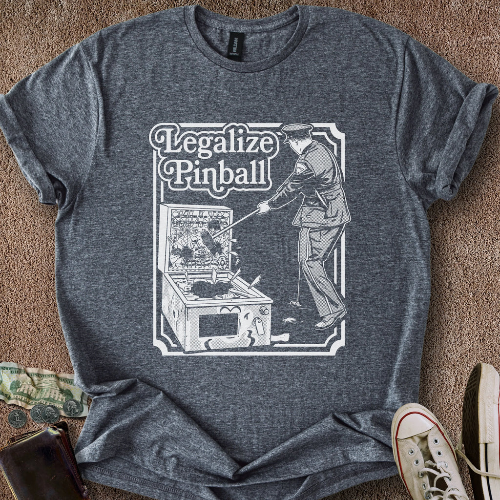 Printify T-Shirt Dark Heather / S Legalize Pinball T-Shirt