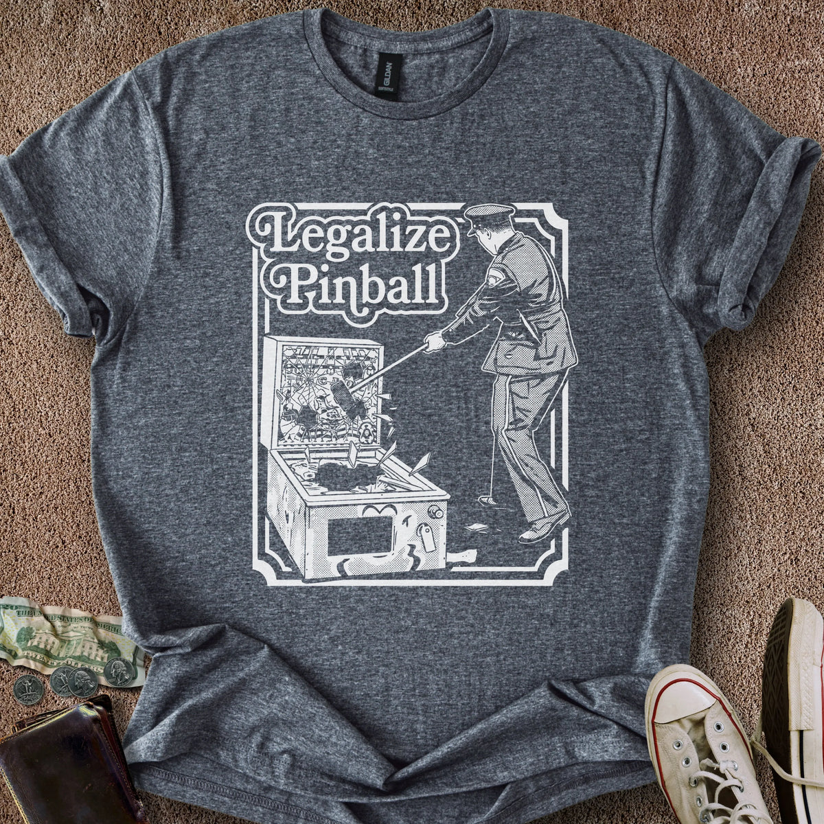 Printify T-Shirt Dark Heather / S Legalize Pinball T-Shirt