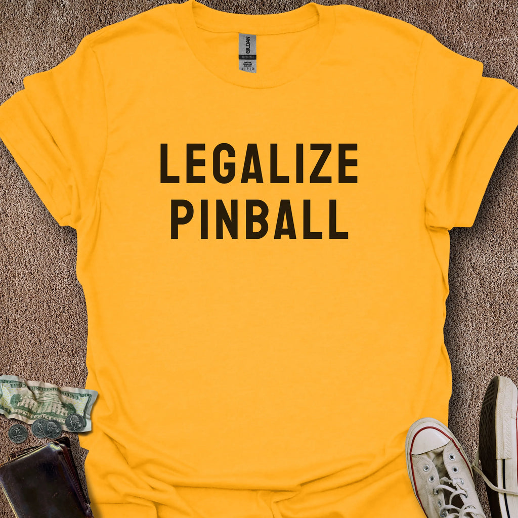 Printify T-Shirt Gold / S Legalize Pinball T-Shirt