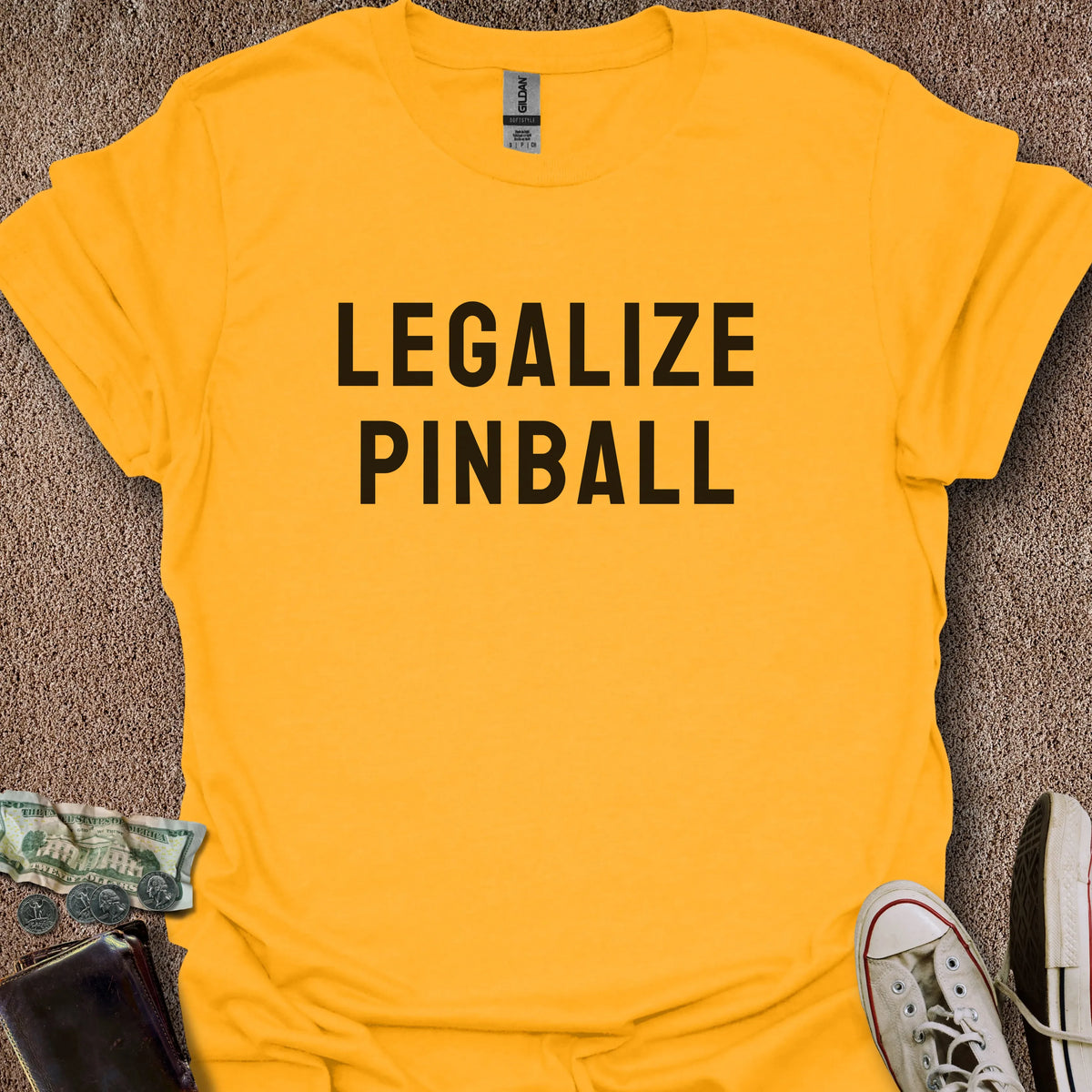 Printify T-Shirt Gold / S Legalize Pinball T-Shirt