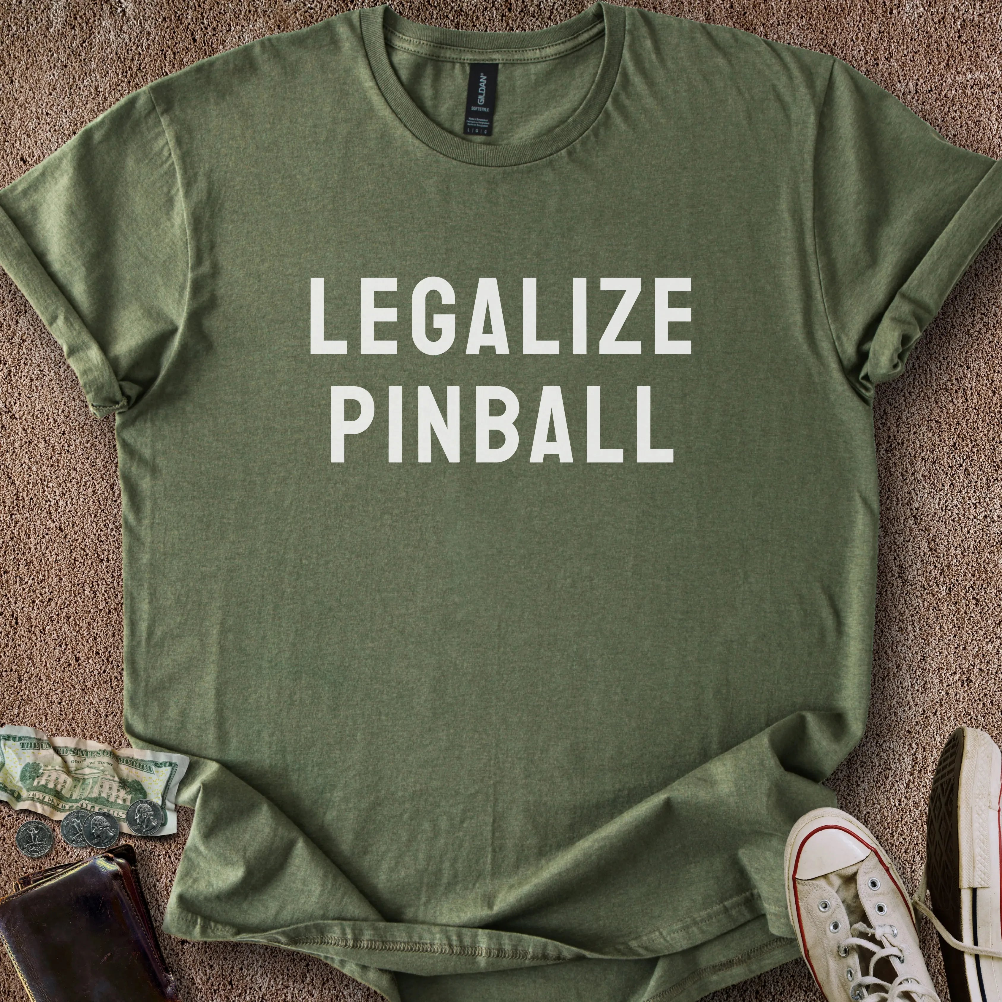 Printify T-Shirt Military Green / S Legalize Pinball T-Shirt