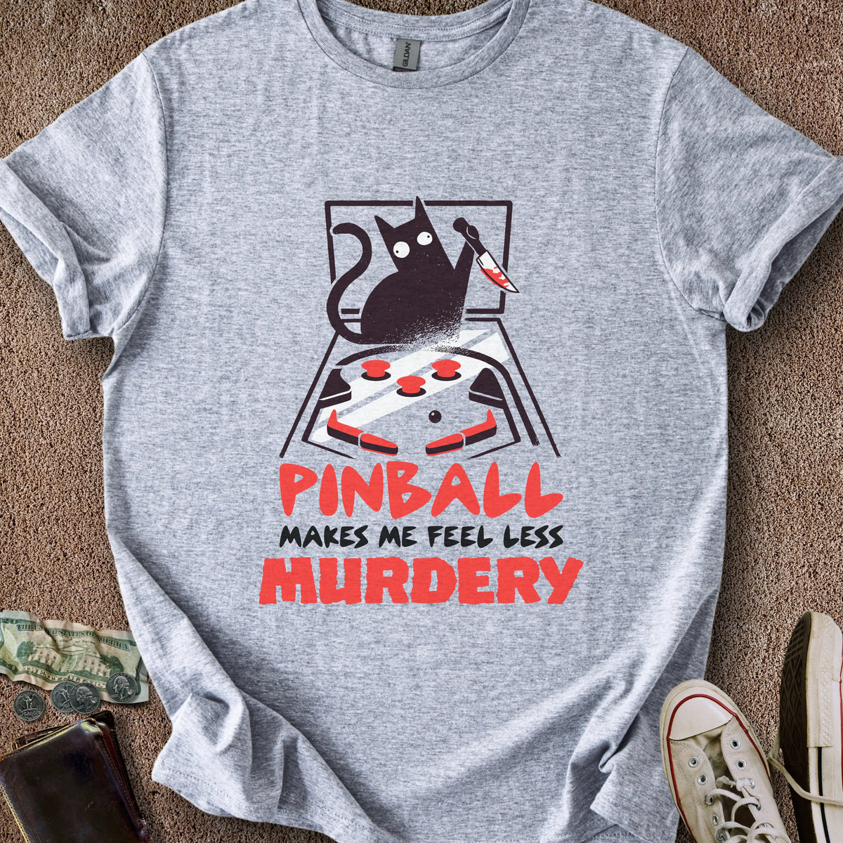 Printify T-Shirt Sport Grey / S Less Murdery T-Shirt