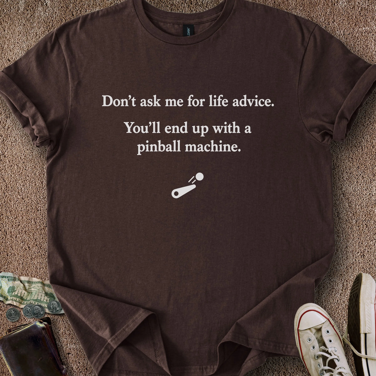 Printify T-Shirt Dark Chocolate / S Life Advice T-Shirt