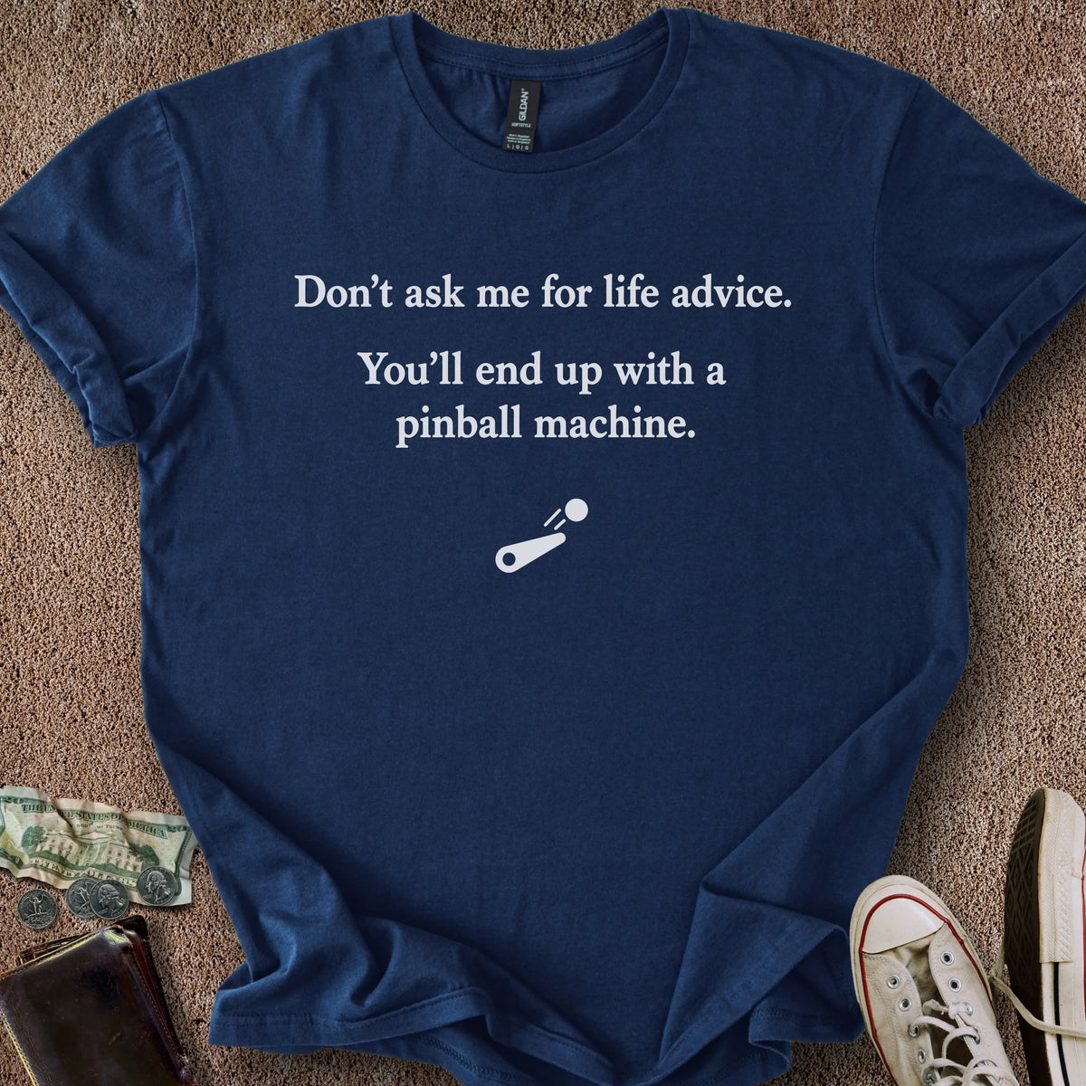 Printify T-Shirt Navy / S Life Advice T-Shirt
