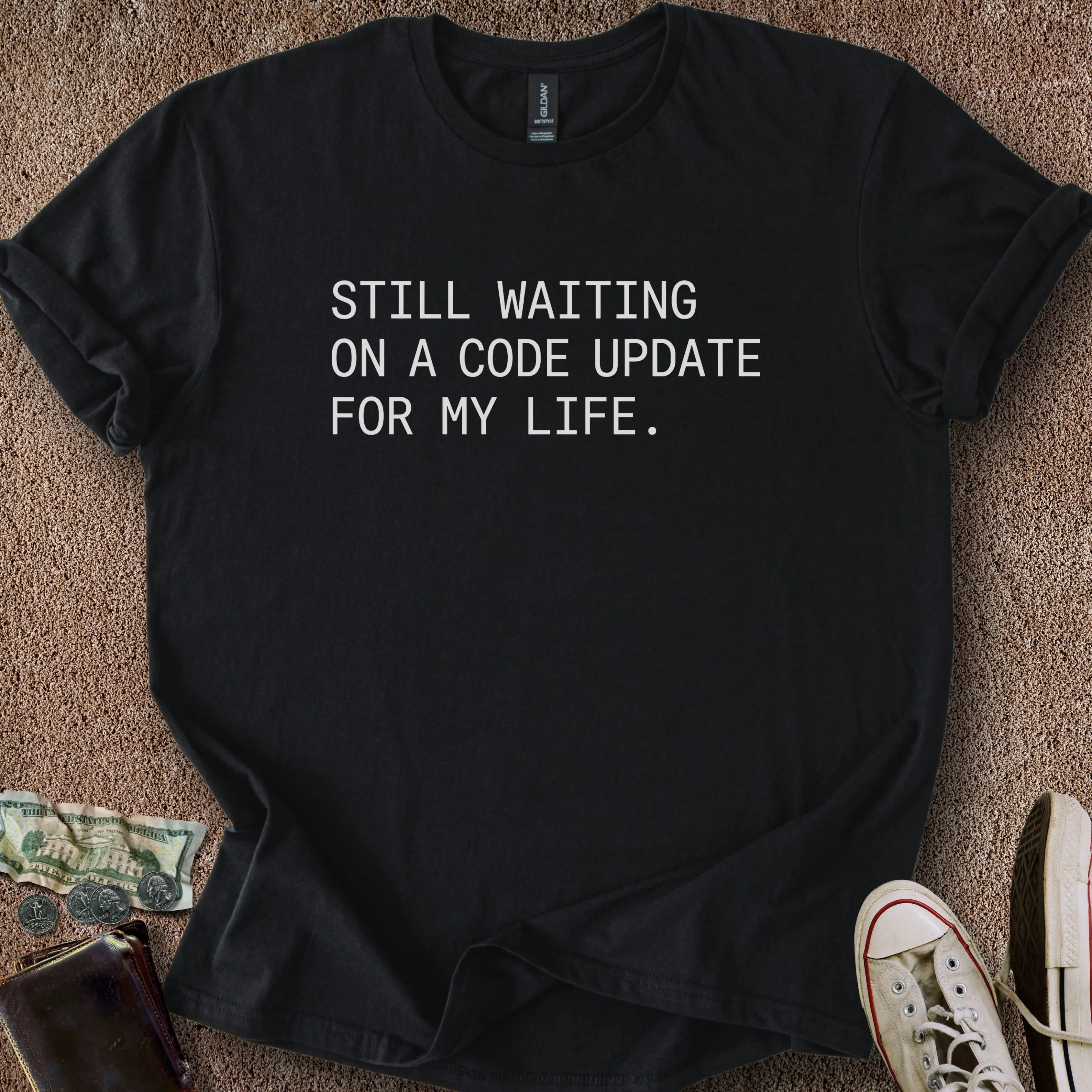 Printify T-Shirt Black / S Life Code Update T-Shirt