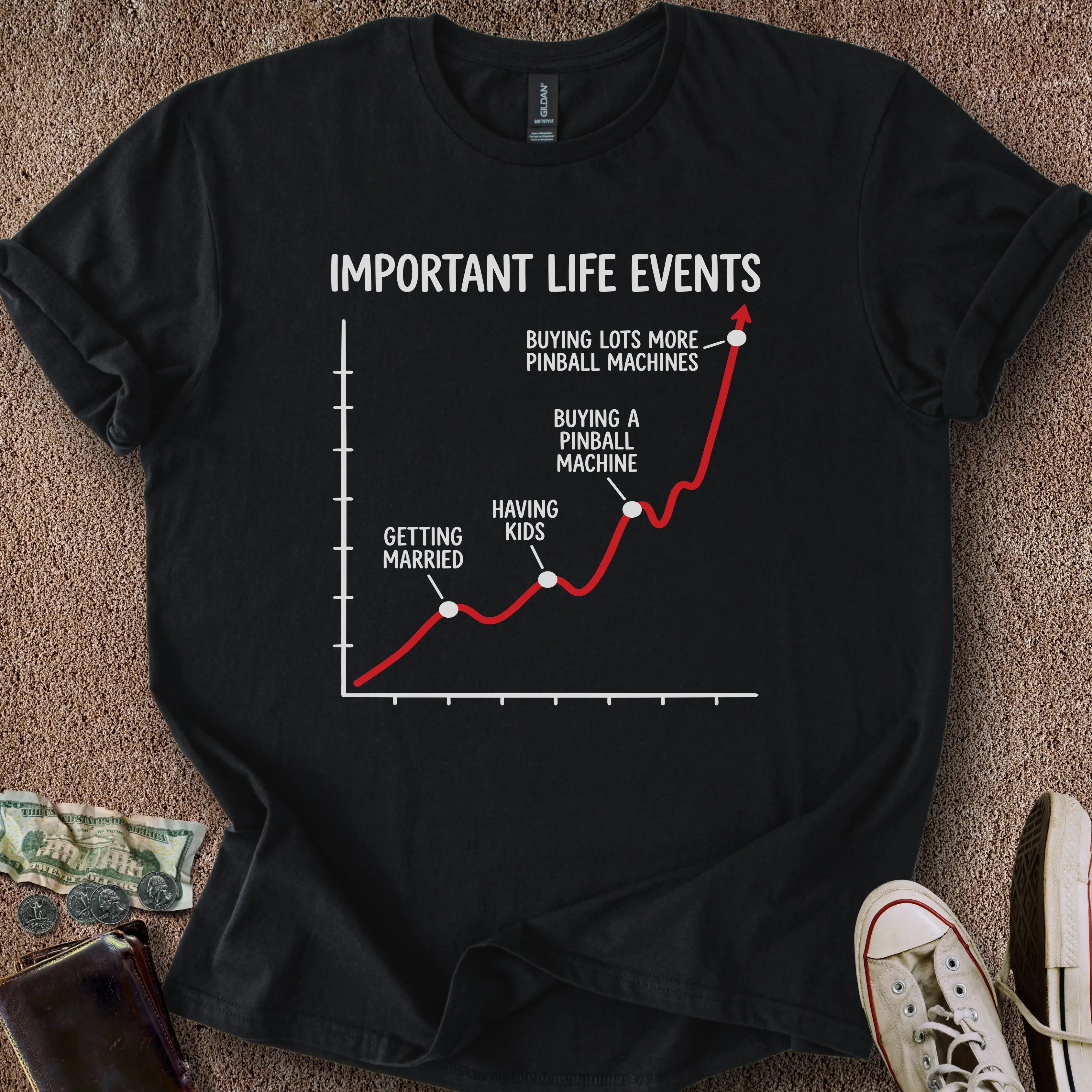 Printify T-Shirt Black / S Life Event Graph T-Shirt