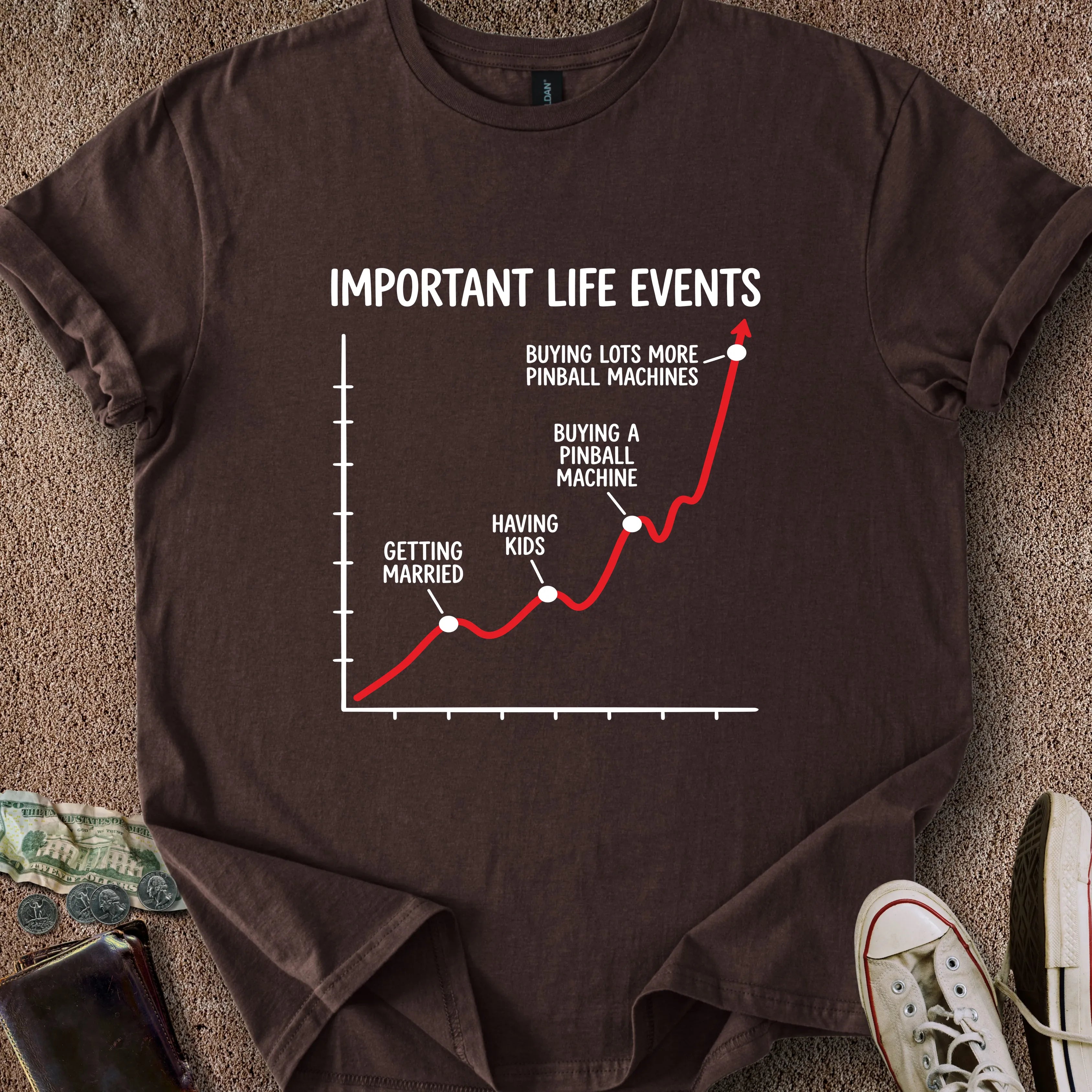 Printify T-Shirt Dark Chocolate / S Life Event Graph T-Shirt