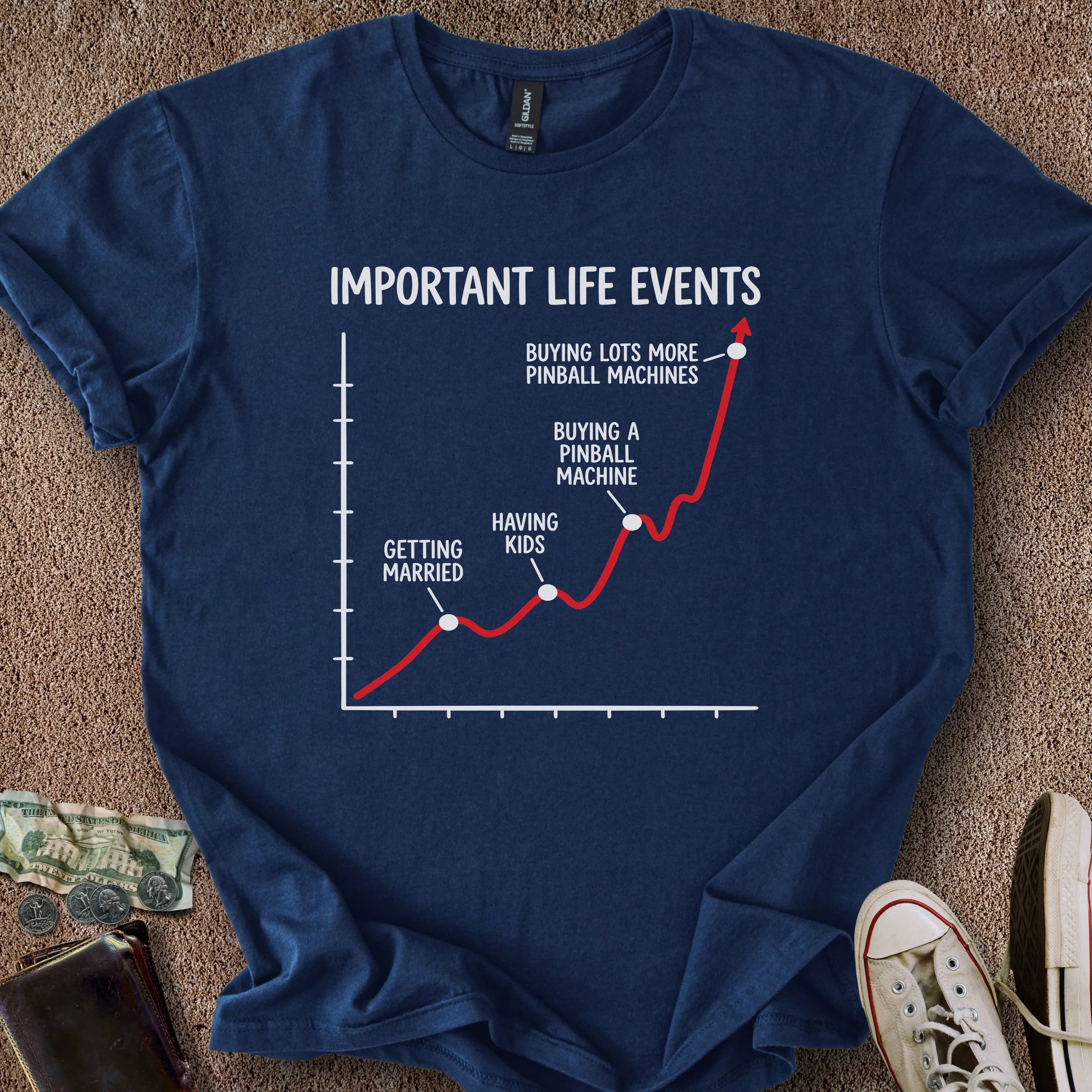 Printify T-Shirt Navy / S Life Event Graph T-Shirt
