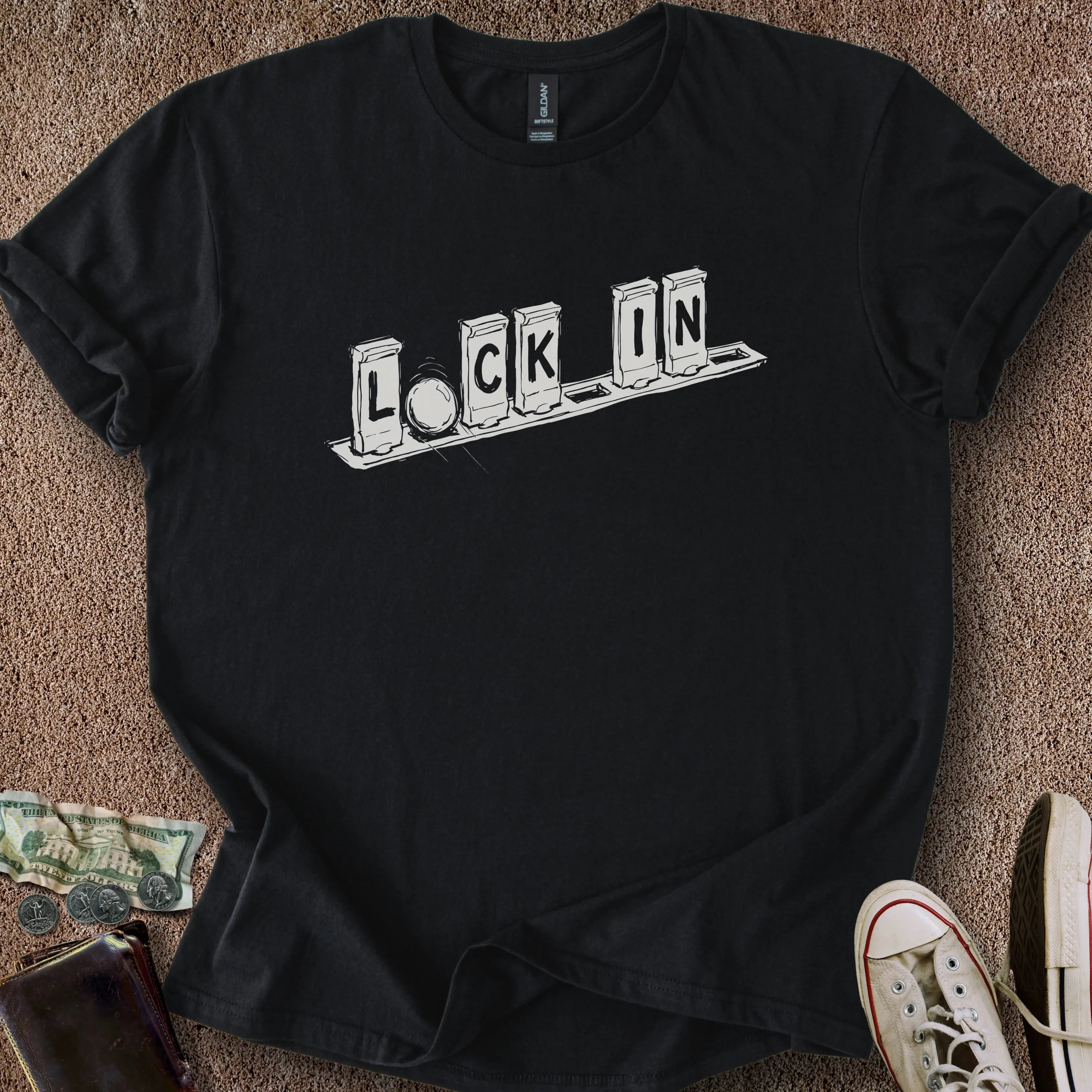 Printify T-Shirt Black / S Lock In T-Shirt